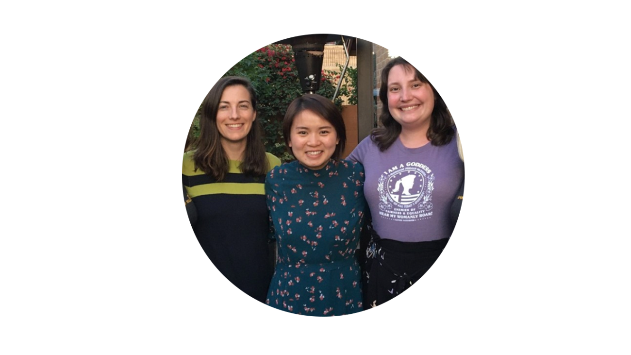 Three women gathered for a picture.